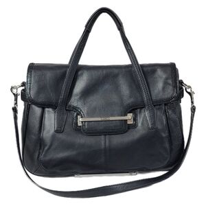 Coach Taylor Black Leather Flap Satchel Shoulder Bag F26781﻿